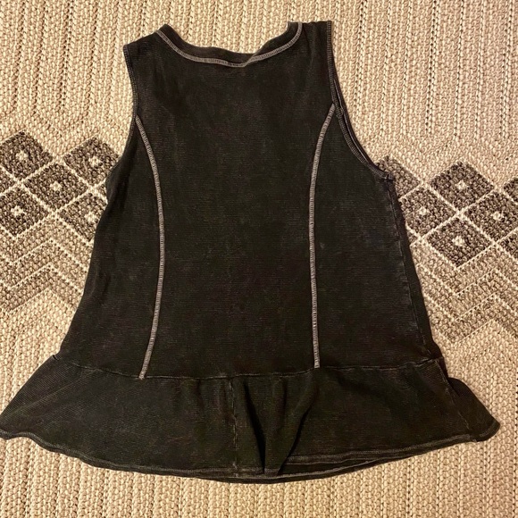Sew In Love; small; women’s black washed out tank with slight ruffle at bottom - Picture 5 of 7